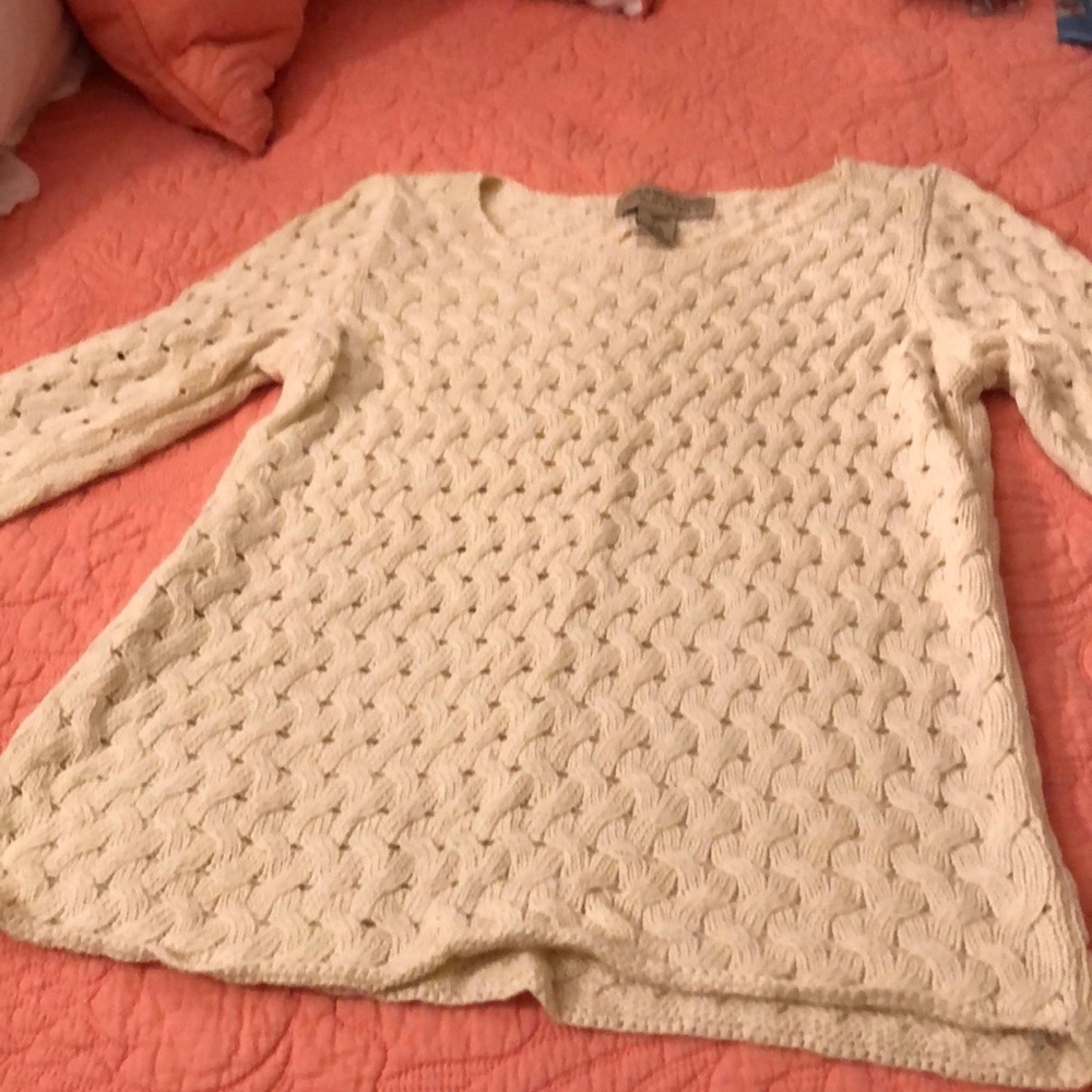 Sweater pale yellow linen /rayon blend